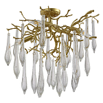 Люстра потолочная с прозрачными стеклянными подвесками в форме капель Droplet Chandelier варинант исполнения - 2 | Loft Concept в Краснодаре