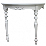 Консоль настенная полукруглая из массива бука с легкими потертостями White Provence варинант исполнения - 1 | Loft Concept в Краснодаре