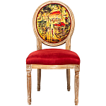 Стул из натурального бука красное с цветным принтом Impressionism in Color варинант исполнения - 1 | Loft Concept в Краснодаре