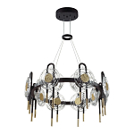 Люстра подвесная круглая черного цвета с круглыми прозрачными плафонами Virelia  варинант исполнения - 5 | Loft Concept в Краснодаре