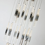 Люстра с прямоугольными плафонами из хрусталя Esme Rectangular Crystal Chrome Chandelier варинант исполнения - 2 | Loft Concept в Краснодаре