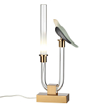 Настольная лампа с прозрачной трубкой и декоративной фигуркой птицы на бронзовой подставке Ganthea варинант исполнения - 2 | Loft Concept в Краснодаре