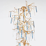 Люстра с голубыми и прозрачными подвесками в форме капель Blue Drop Chandelier варинант исполнения - 1 | Loft Concept в Краснодаре