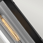 Настенный фонарь в индустриальном стиле с вытянутым цилиндрическим плафоном из прозрачного стекла и черным корпусом Hinkley варинант исполнения - 3 | Loft Concept в Краснодаре