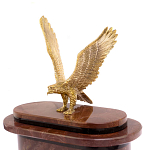 Часы настольные бронзовые из натурального камня Лемезит с декором в виде горного орла Eagle Stone Clock варинант исполнения - 3 | Loft Concept в Краснодаре