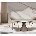 Стол обеденный круглый мраморный на бежевом основании Valedmir варинант исполнения - 5 | Loft Concept в Краснодаре