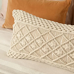 Чехол на подушку с макраме бежевого цвета Macrame варинант исполнения - 5 | Loft Concept в Краснодаре