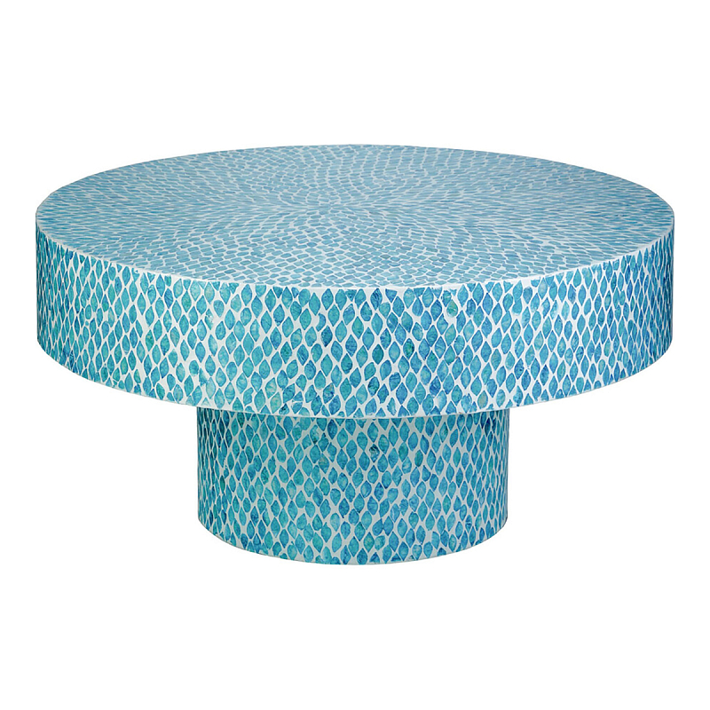 Стол Кофейный с инкрустацией Flower Blue Голубой Стол Кофейный с инкрустацией Flower Blue Голубой в Краснодаре | Loft Concept