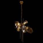 Люстра подвесная со стеклянными плафонами из дымчатого и золотистого с тремя вертикальными подвесками Gilded Mirage  варинант исполнения - 3 | Loft Concept в Краснодаре