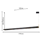 Подвесной светильник линейный вытянутой формы с черным матовым корпусом и золотистыми акцентами Line Pendant варинант исполнения - 2 | Loft Concept в Краснодаре