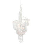 Люстра белая в форме спирали с декором из круглых деревянных бусин White Wooden Beads варинант исполнения - 2 | Loft Concept в Краснодаре