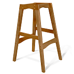 Барный стул со спинкой и подлокотниками на 4-х деревянных ножках Кремовый Велюр Ava Charm варинант исполнения - 5 | Loft Concept в Краснодаре