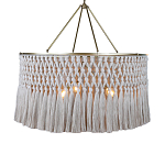Люстра круглая плетеная с бахромой Wicker Tassel Chandelier варинант исполнения - 1 | Loft Concept в Краснодаре