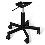 Стул с мягкой серой обивкой из велюра и подъемно-поворотным механизмом на черных колесиках Harper Gray варинант исполнения - 4 | Loft Concept в Краснодаре