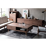 Кофейный стол из дерева с ящиком и нишей для хранения Coffee Walnut Table варинант исполнения - 2 | Loft Concept в Краснодаре