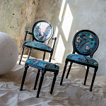 Полукресло из массива бука бирюзовое с изображением птиц и цветов Turquoise Chinoiserie Garden Chair варинант исполнения - 7 | Loft Concept в Краснодаре