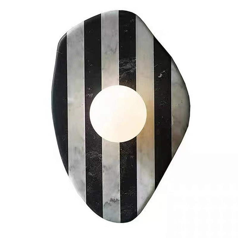 Бра полосатое из мрамора Shaw Marble Lighting Черно-белый Прозрачный Красный Бра полосатое из мрамора Shaw Marble Lighting Черно-белый Прозрачный Красный в Краснодаре | Loft Concept