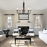 Люстра черного цвета ручной работы с канделябрами и переплетенной проволочной драпировкой Elstead Lighting варинант исполнения - 6 | Loft Concept в Краснодаре