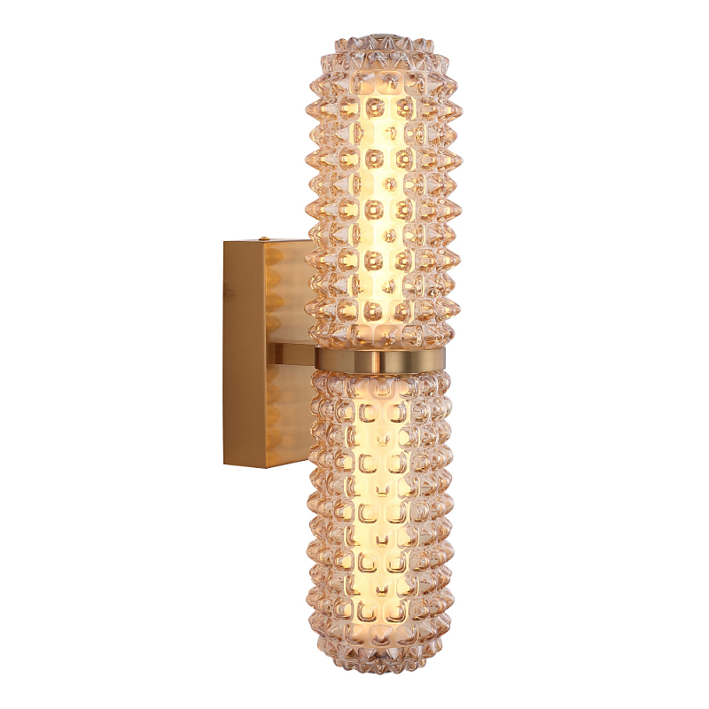 Бра с факутрным стеклянным плафоном Шампань Sonora Шампань Латунь в Краснодаре | Loft Concept 