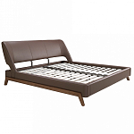 Кровать двуспальная с изголовьем из экокожи шоколадно-коричневого цвета Modern Look варинант исполнения - 2 | Loft Concept в Краснодаре