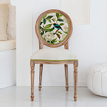 Стул бежевый из натурального бука с изображением птиц и цветов Blooming White Magnolias варинант исполнения - 3 | Loft Concept в Краснодаре