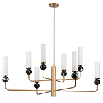 Люстра на штанге с 8-ю цилиндрическими матовыми плафонами и шарами из камня Orb Essence варинант исполнения - 4 | Loft Concept в Краснодаре