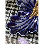 Менажница темно-синяя фарфоровая с бронзовой фигуркой ангела Eden Garden варинант исполнения - 4 | Loft Concept в Краснодаре