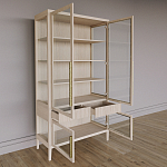 Витрина Primo со стеклянными фасадами и буфетом шпон Светлый дуб варинант исполнения - 4 | Loft Concept в Краснодаре