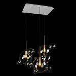 Люстра подвесная 3 лампы с прозрачными стеклянными шарами и золотыми деталями Giopato & Coombes варинант исполнения - 4 | Loft Concept в Краснодаре