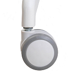 Стул с мягкой синей обивкой из велюра и подъемно-поворотным механизмом на белых колесиках Harper Blue and White варинант исполнения - 7 | Loft Concept в Краснодаре