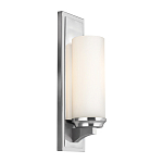 Бра для ванных комнат с белым цилиндрическим плафоном на прямоугольном основании цвета хром Feiss варинант исполнения - 1 | Loft Concept в Краснодаре