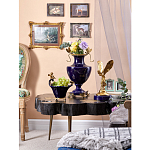 Ваза темно-синего цвета из фарфора с бронзовыми стрекозами Eden Garden porcelain and bronze варинант исполнения - 4 | Loft Concept в Краснодаре