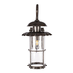 Уличный настенный светильник с цилиндрическим плафоном и изогнутым кованым каркасом Elysian Lanterns варинант исполнения - 2 | Loft Concept в Краснодаре