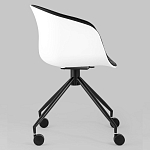 Офисное кресло из пластика с мягким сиденьем Eggshell Black варинант исполнения - 3 | Loft Concept в Краснодаре