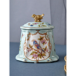 Шкатулка голубого цвета с рисунком и состаренным эффектом Eden Garden варинант исполнения - 4 | Loft Concept в Краснодаре