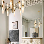 Люстра золотая с 16-ю тонкими цилиндрическими плафонами Shoulders варинант исполнения - 2 | Loft Concept в Краснодаре