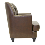 Кресло кожаное c мягкими подлокотниками на 4-х деревянных ножках из массива березы Joseph Armchair brown варинант исполнения - 1 | Loft Concept в Краснодаре