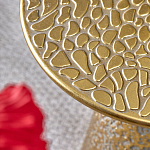 Журнальный столик с конусообразной основой и текстурной поверхностью золотого цвет Ethnic Metal варинант исполнения - 2 | Loft Concept в Краснодаре