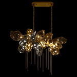 Люстра подвесная с 22-мя гранёными стеклянными плафонами с вертикальными подвесками Gilded Mirage  варинант исполнения - 3 | Loft Concept в Краснодаре