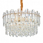 Круглая люстра с хрустальными подвесками на золотистом каркасе Gorgeous Crystal Light варинант исполнения - 4 | Loft Concept в Краснодаре