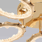 Потолочная люстра с 5-ю светодиодными лампами с золотистым каркасом Ring of Fire варинант исполнения - 3 | Loft Concept в Краснодаре