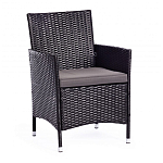 Обеденный комплект из искуственного ротанга Vintara черный варинант исполнения - 7 | Loft Concept в Краснодаре