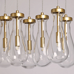 Люстра с 9-ю прозрачными стеклянными плафонами в форме капли Lucid Rain  варинант исполнения - 4 | Loft Concept в Краснодаре