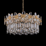 Люстра круглая с декоративными элементами в виде крупных хрустальных цветов Palace Gardens варинант исполнения - 2 | Loft Concept в Краснодаре