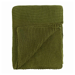 Плед из хлопка жемчужной вязки оливкового цвета Waffle Comfort варинант исполнения - 1 | Loft Concept в Краснодаре