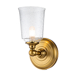 Бра для ванных комнат с прозрачным плафоном из стекла с пузырьками на основании цвета латунь Feiss варинант исполнения - 1 | Loft Concept в Краснодаре