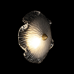 Бра в форме прозрачного стеклянного цветка с рельефной текстурой Textured Glass варинант исполнения - 2 | Loft Concept в Краснодаре