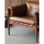 Кресло с деревянным каркасом и обивкой из натуральной кожи Medieval Furniture варинант исполнения - 4 | Loft Concept в Краснодаре