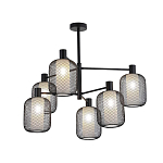 Люстра потолочная с абажурами из металлической сетки Loft Grid Pendant Gold варинант исполнения - 4 | Loft Concept в Краснодаре