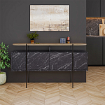 Комод с цветом фасада черный мрамор с деревянной столешницей на металлических ножках HANLEY CONSOLE HITIT BENDIR варинант исполнения - 1 | Loft Concept в Краснодаре